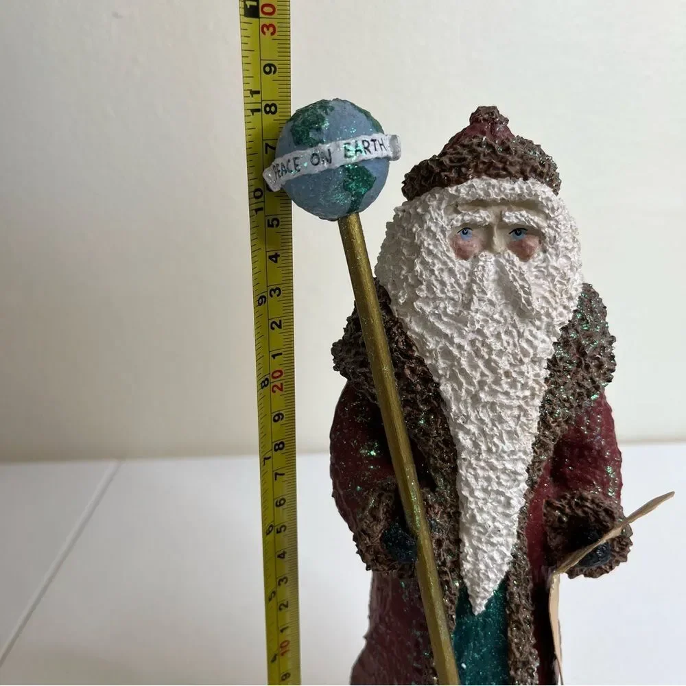 Vintage 90s Enesco Belsnickle Limited Edition Santa Globe Peace On Earth Baldwin
